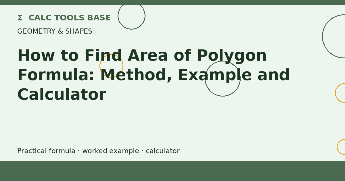 How To Find Area Of Polygon Formula?