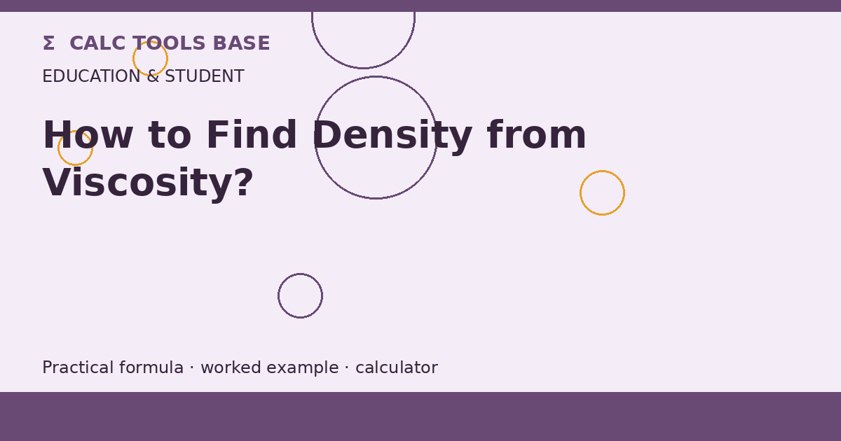 How To Find Density From Viscosity?