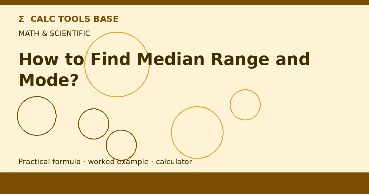 How To Find Median Range And Mode?