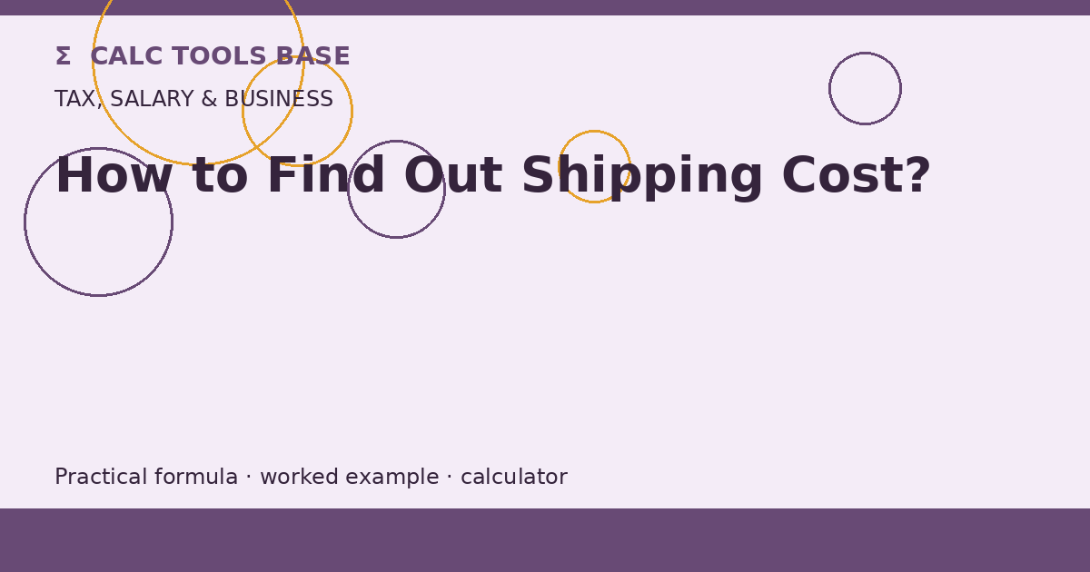 How To Find Out Shipping Cost?
