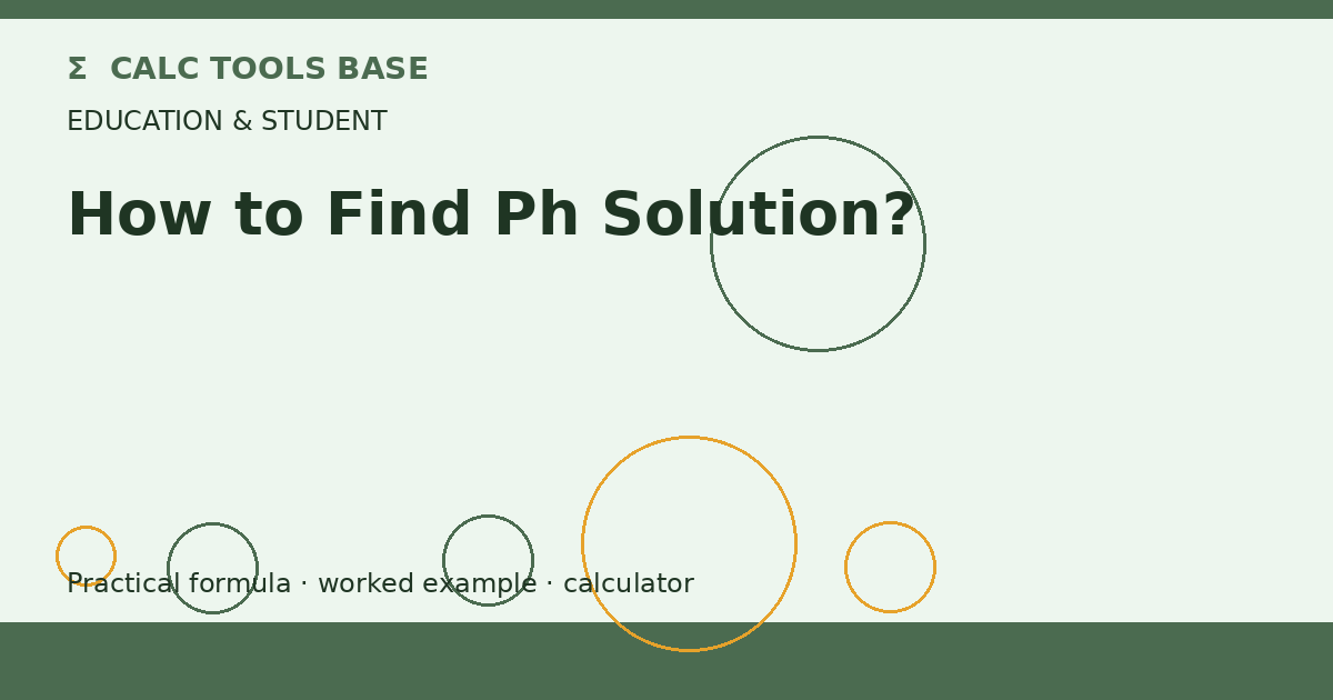 How To Find Ph Solution?