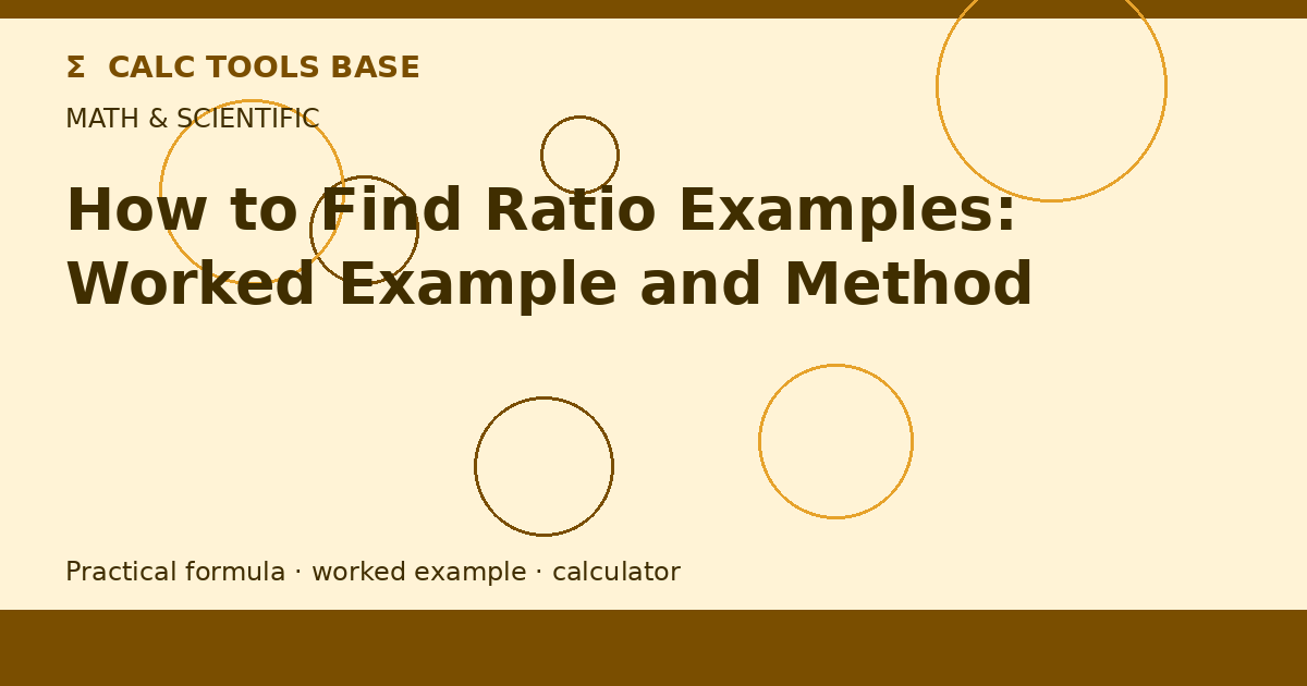 How To Find Ratio Examples?
