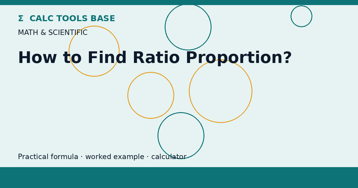 How To Find Ratio Proportion?