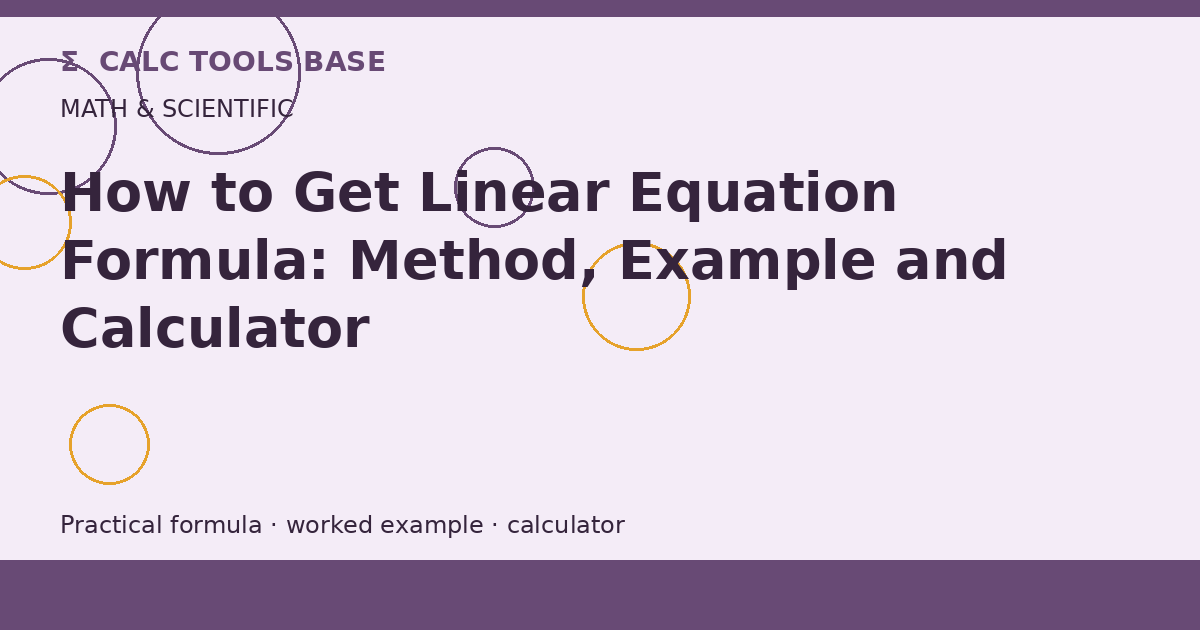 How To Get Linear Equation?