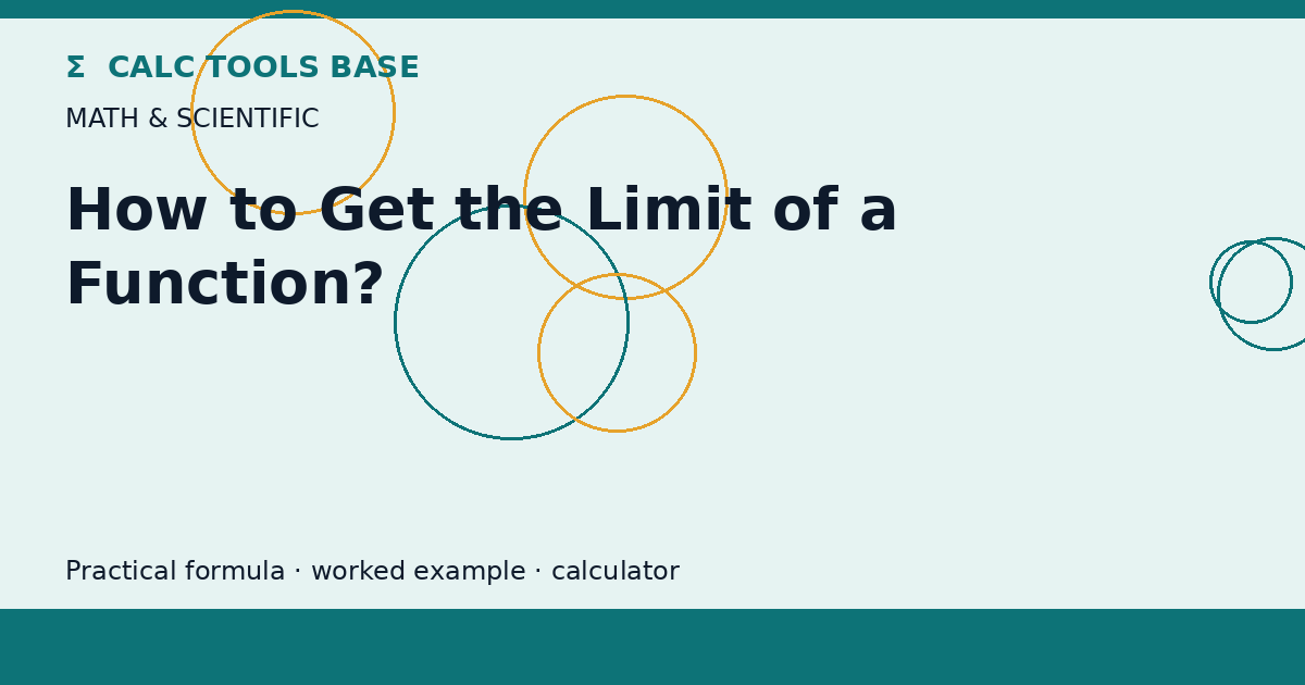 How To Get The Limit Of A Function?
