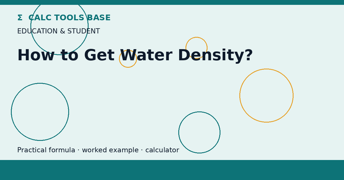 How To Get Water Density?