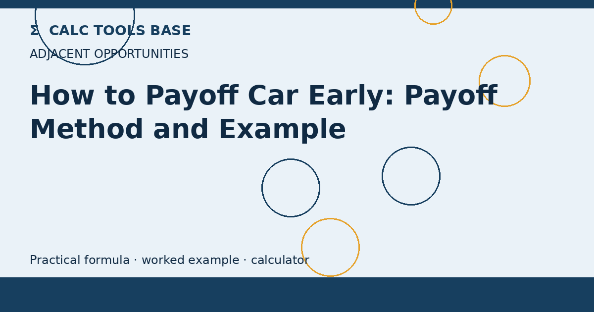 How To Payoff Car Early?