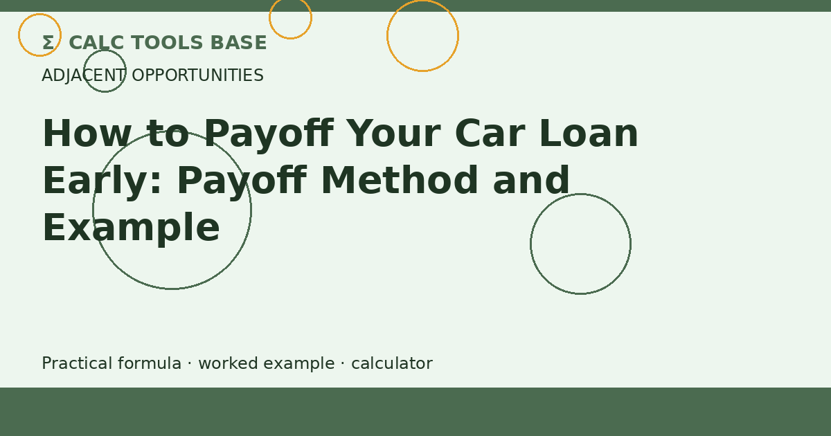 How To Payoff Your Car Loan Early?