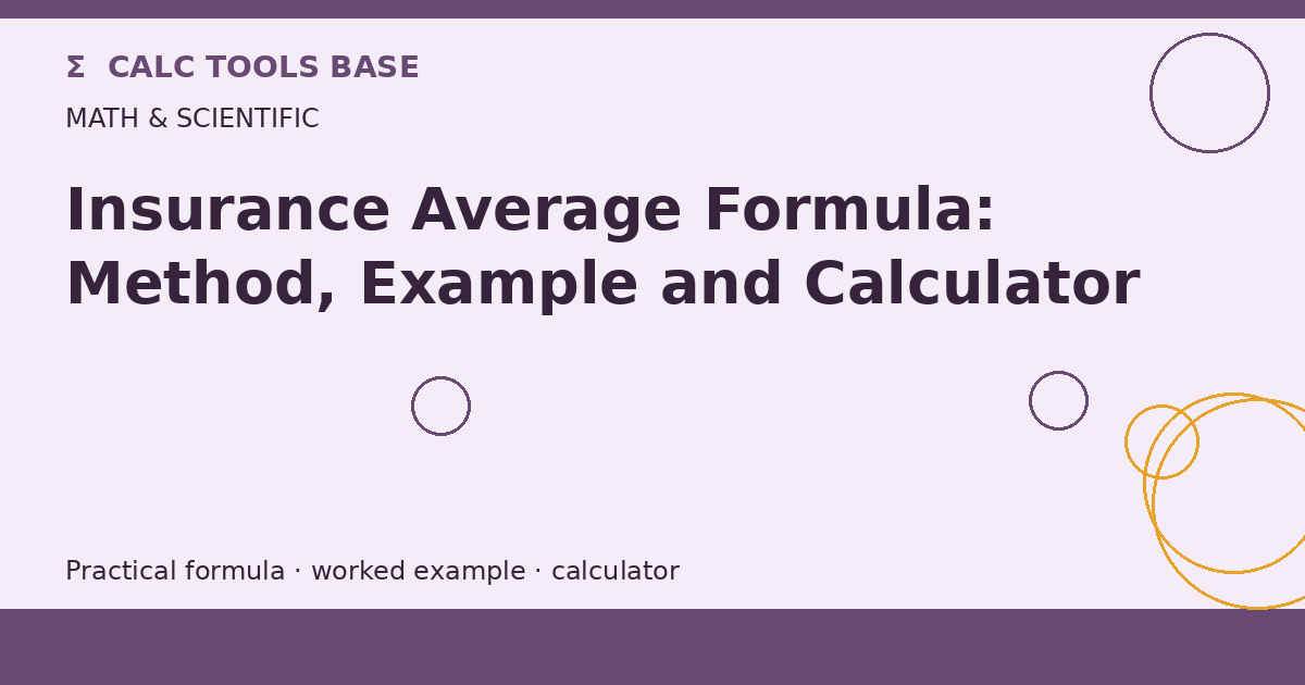 Insurance Average Formula