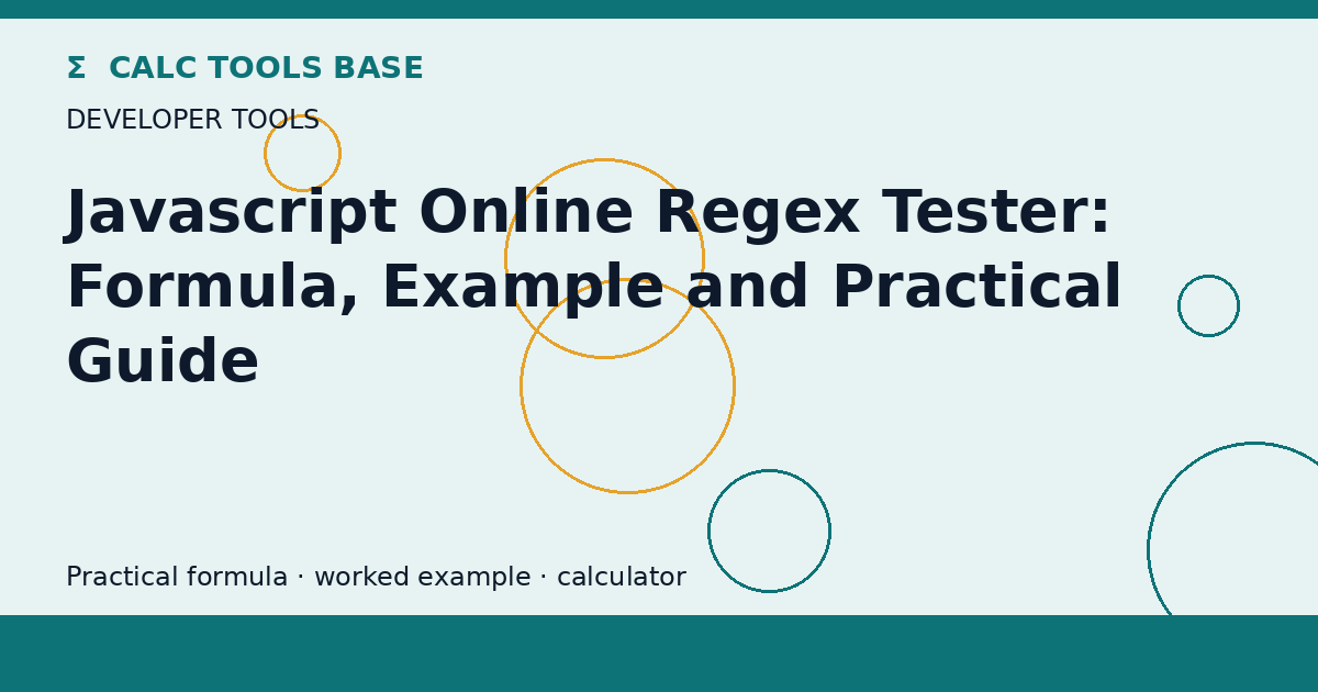 Javascript Online Regex Tester