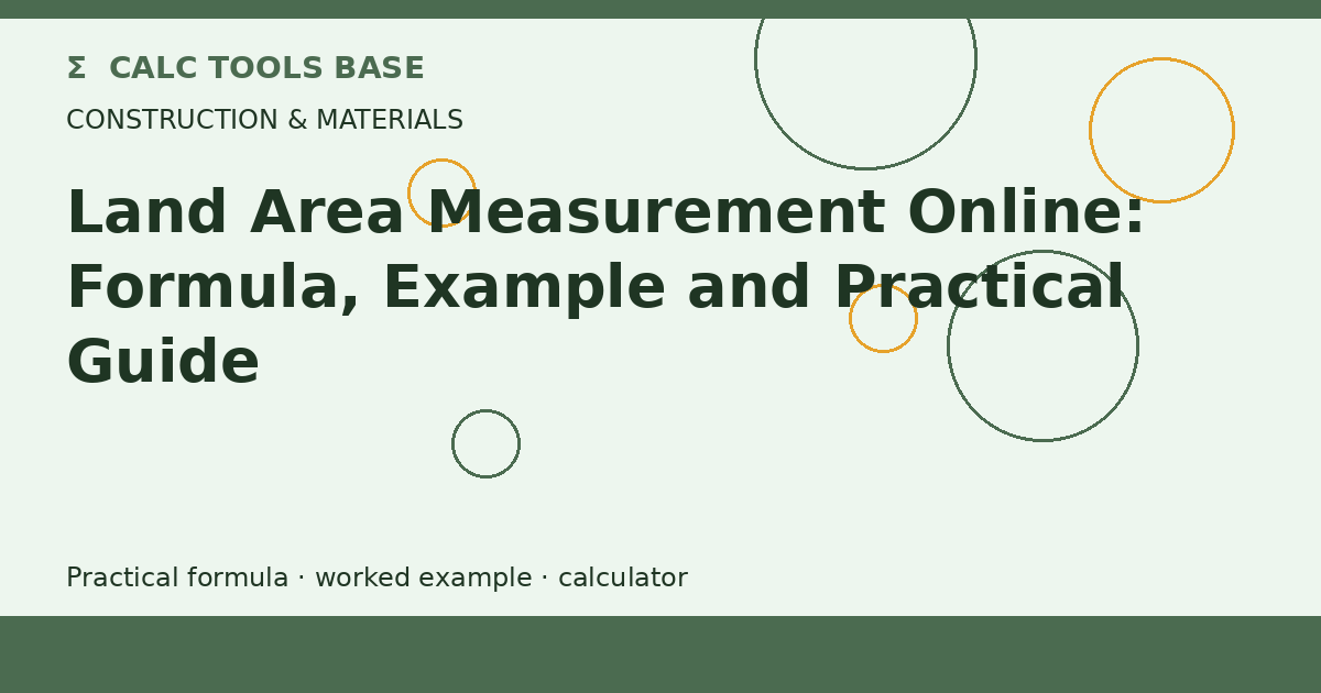 Land Area Measurement Online