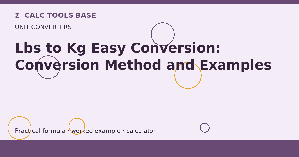 Lbs To Kg Easy Conversion