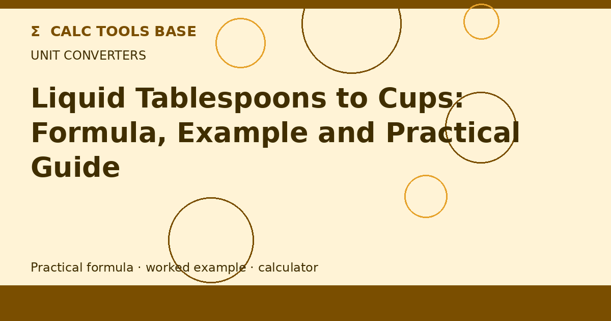 Liquid Tablespoons To Cups