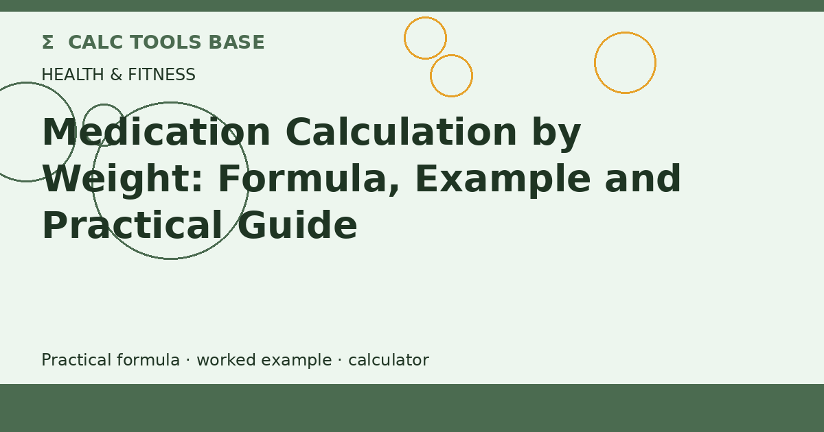 Medication Calculation By Weight