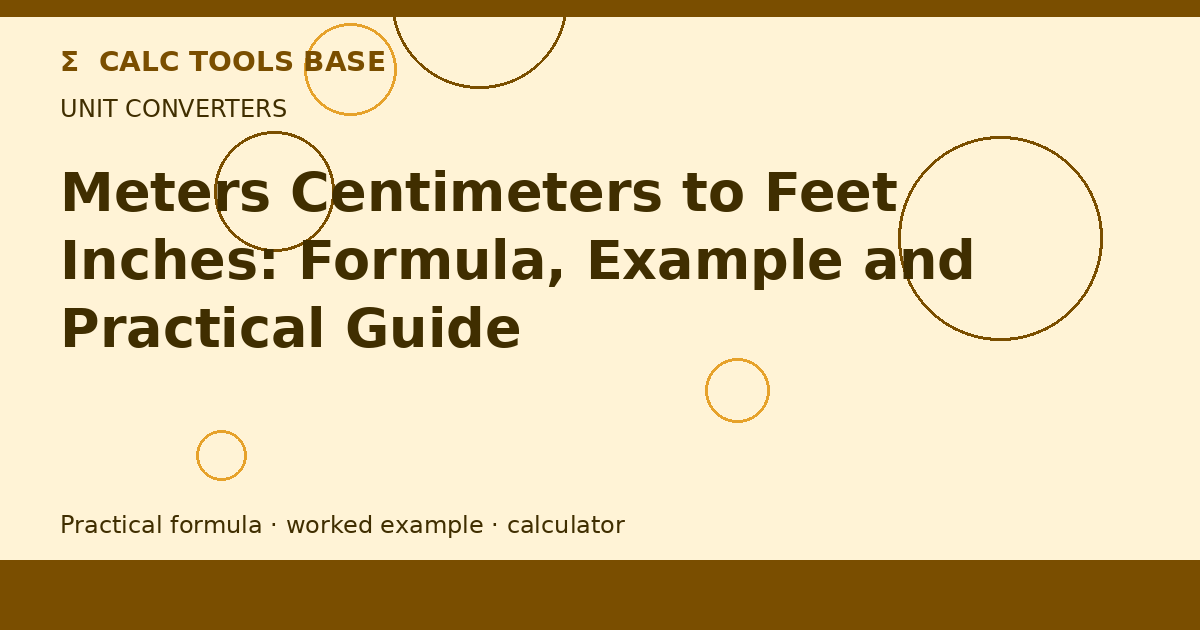 Meters Centimeters To Feet Inches