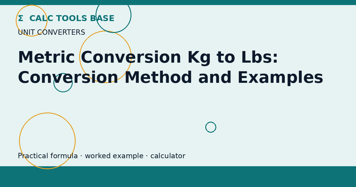Metric Conversion Kg To Lbs