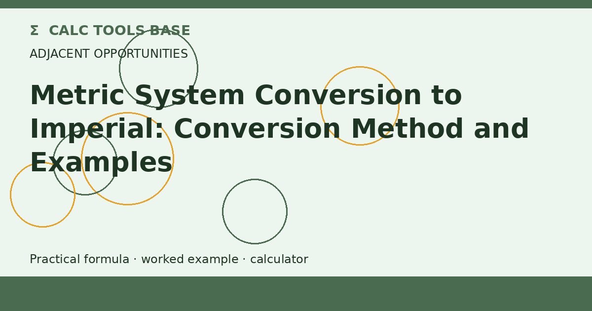 Metric System Conversion To Imperial