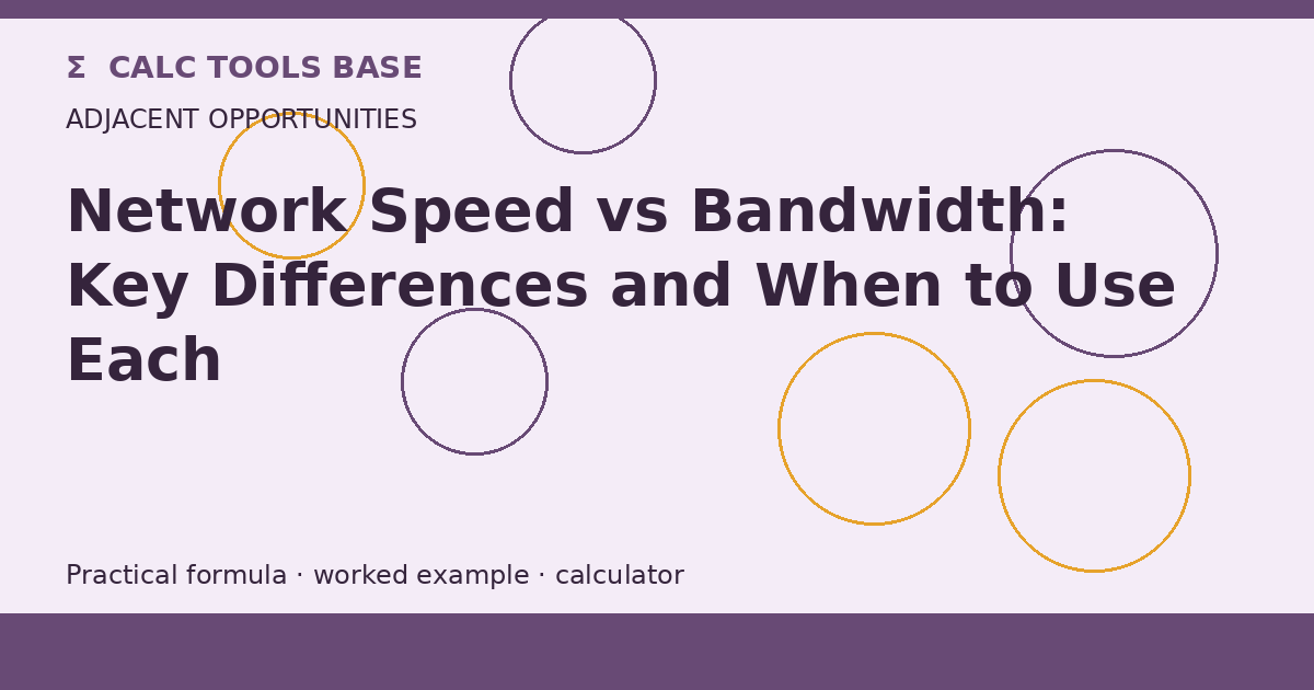 Network Speed Vs Bandwidth