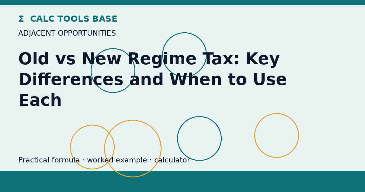 Old Vs New Regime Tax