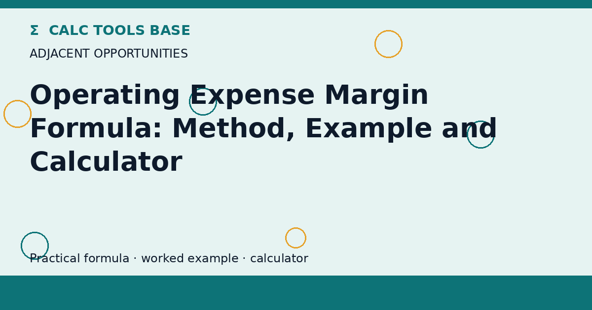 Operating Expense Margin Formula