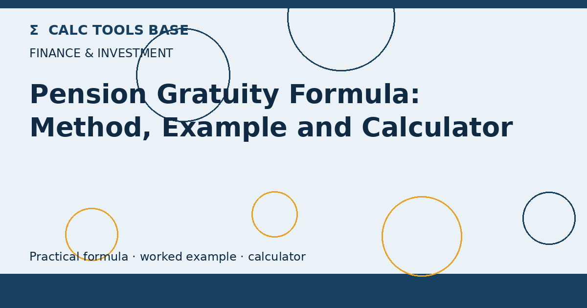 Pension Gratuity Formula