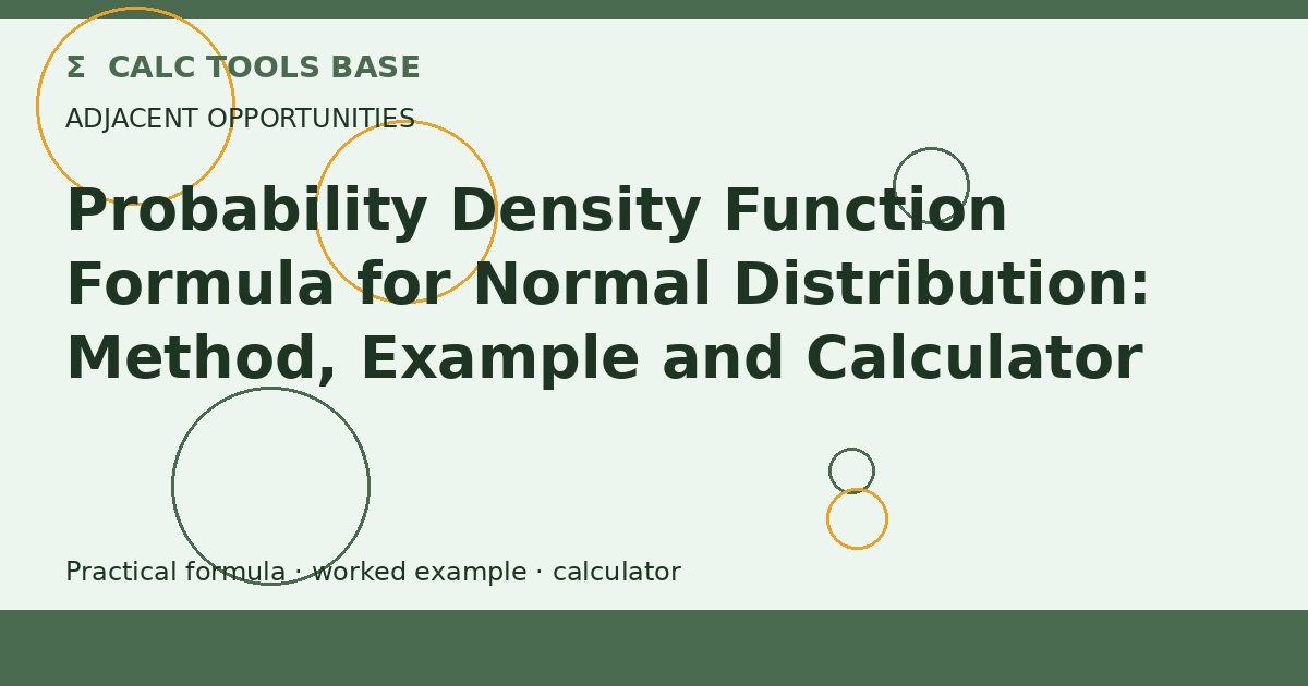 Probability Density Function Formula For Normal Distribution