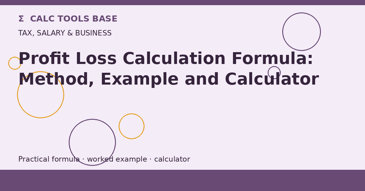 Profit Loss Calculation Formula