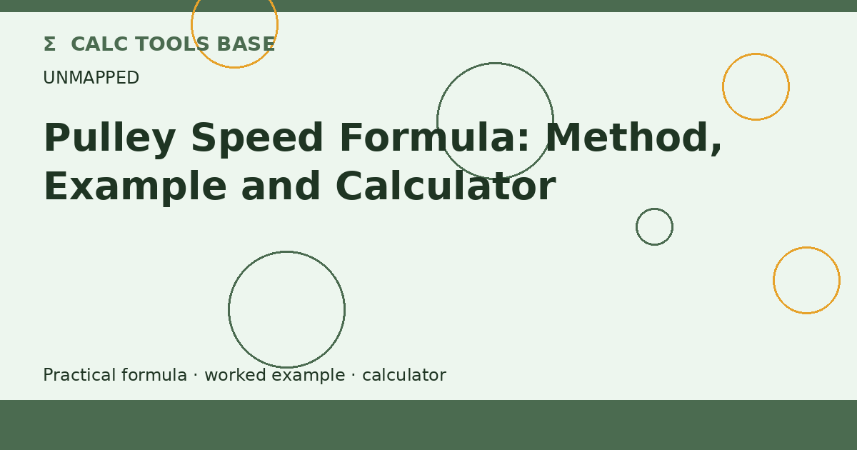 Pulley Speed Formula