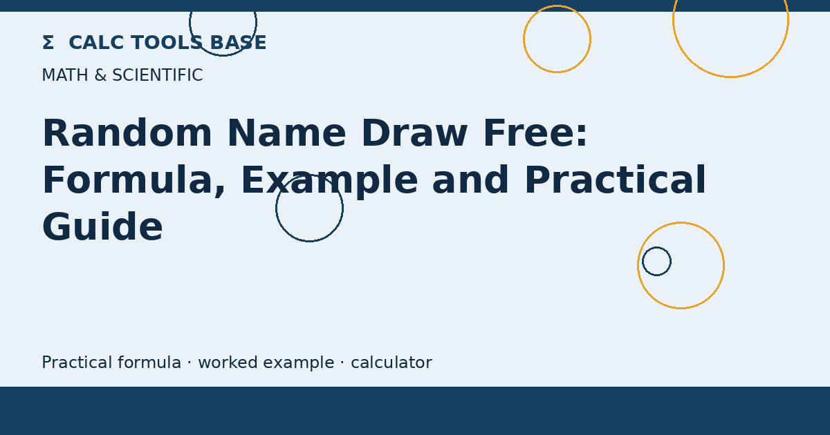 Random Name Draw Free