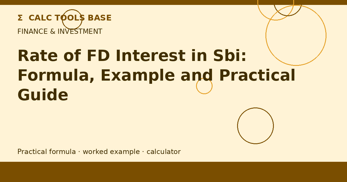 Rate Of Fd Interest In Sbi
