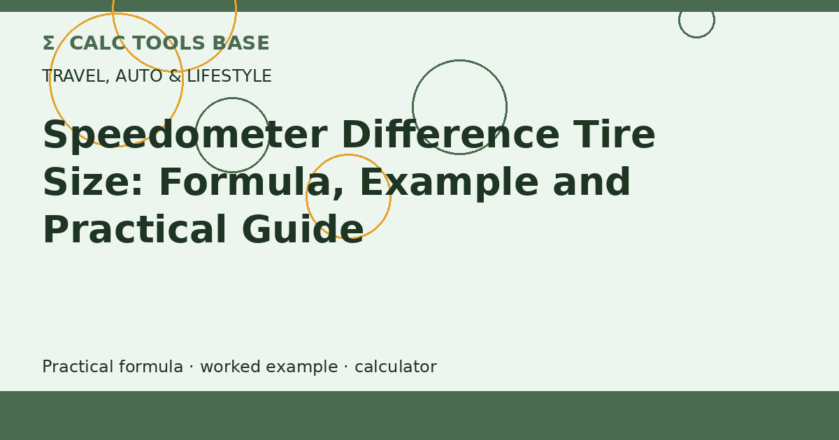 Speedometer Difference Tire Size