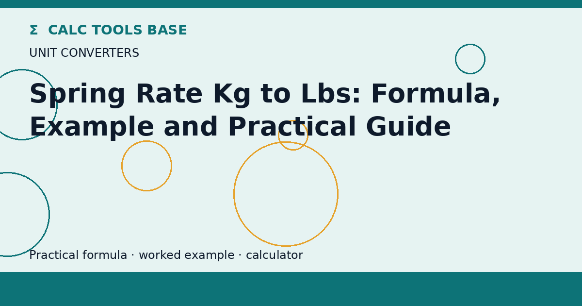 Spring Rate Kg To Lbs