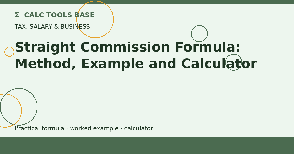 Straight Commission Formula