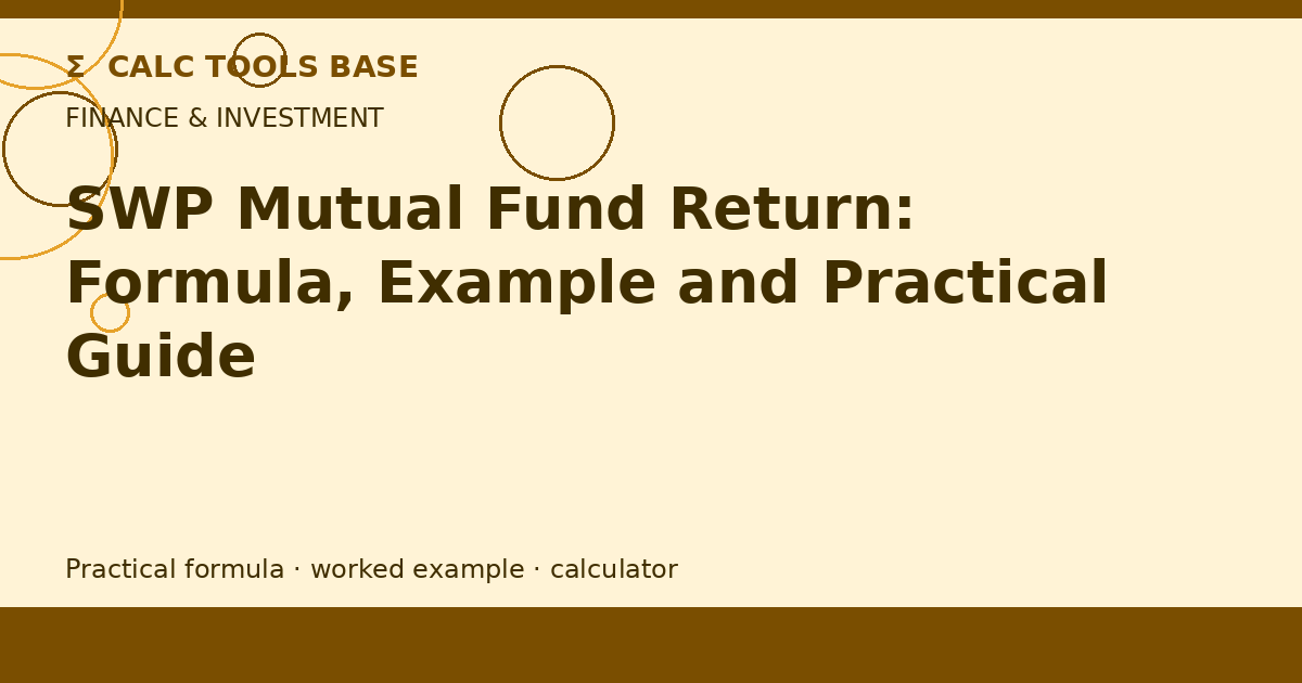 Swp Mutual Fund Return