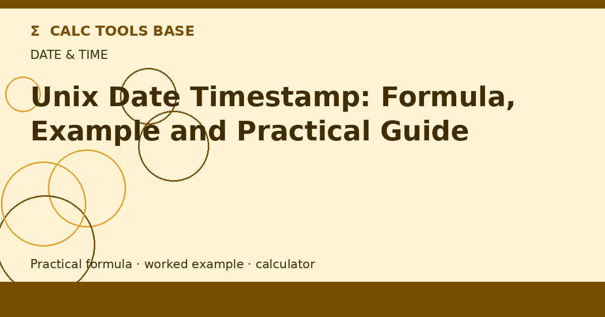Unix Date Timestamp