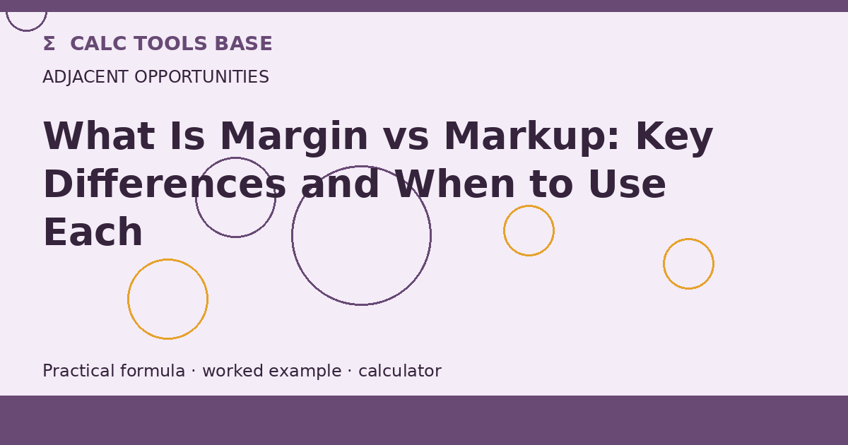What Is Margin Vs Markup?