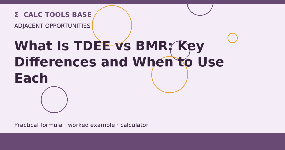 What Is TDEE Vs BMR?